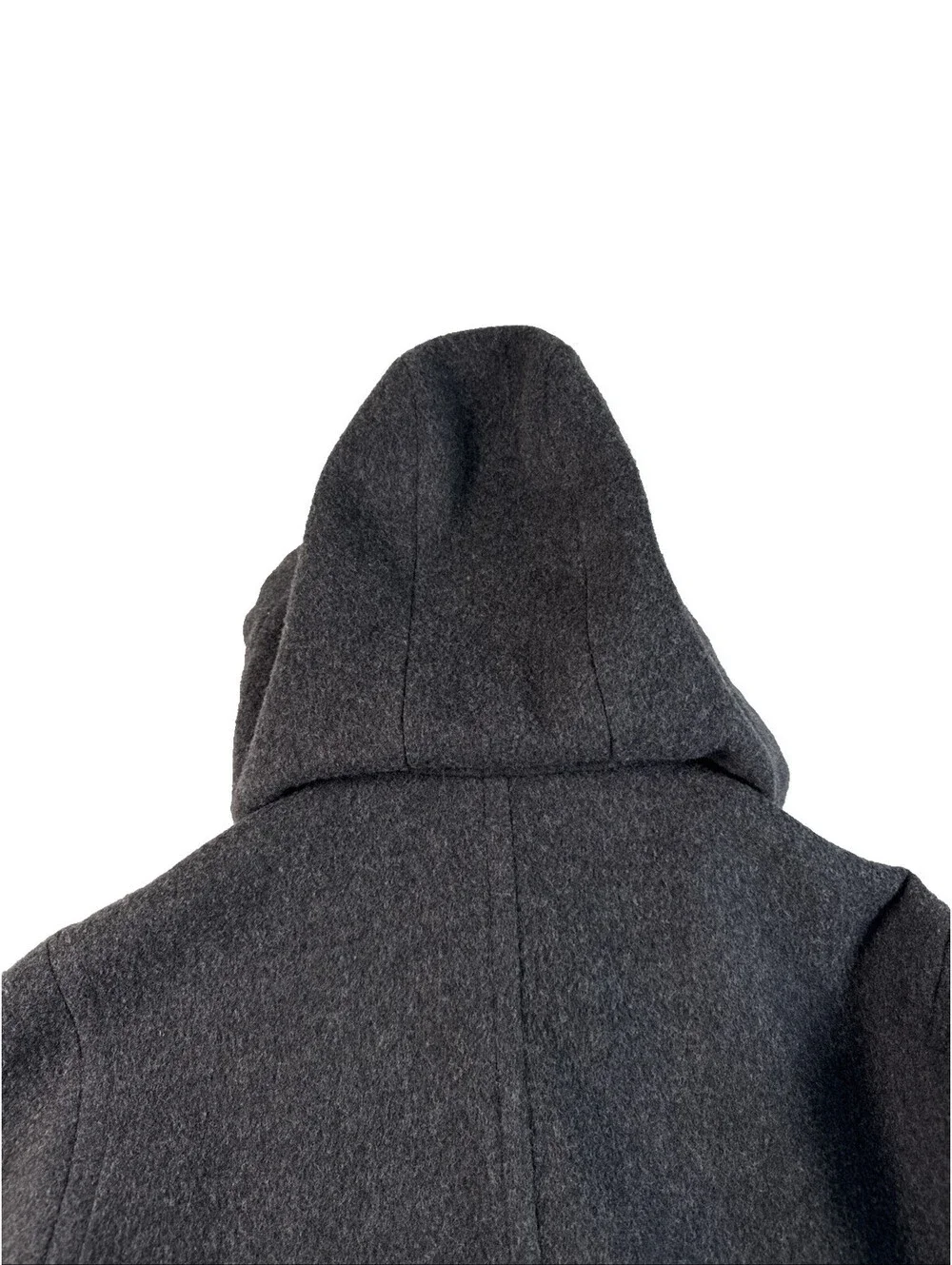 BURBERRY LONDON Women's Gray Wool Blend Hooded Duffle Coat S Pre Owned